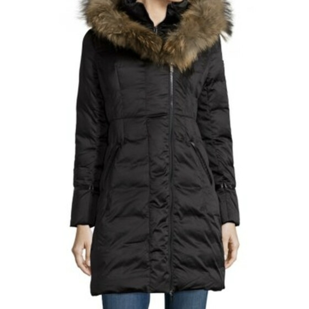 Happy Goat Lucky Adeline Down Coat with Fur Hood